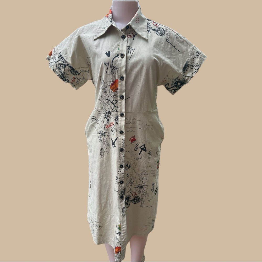 Rare Camelot Brand‎ Fancy Handwriting Print dress